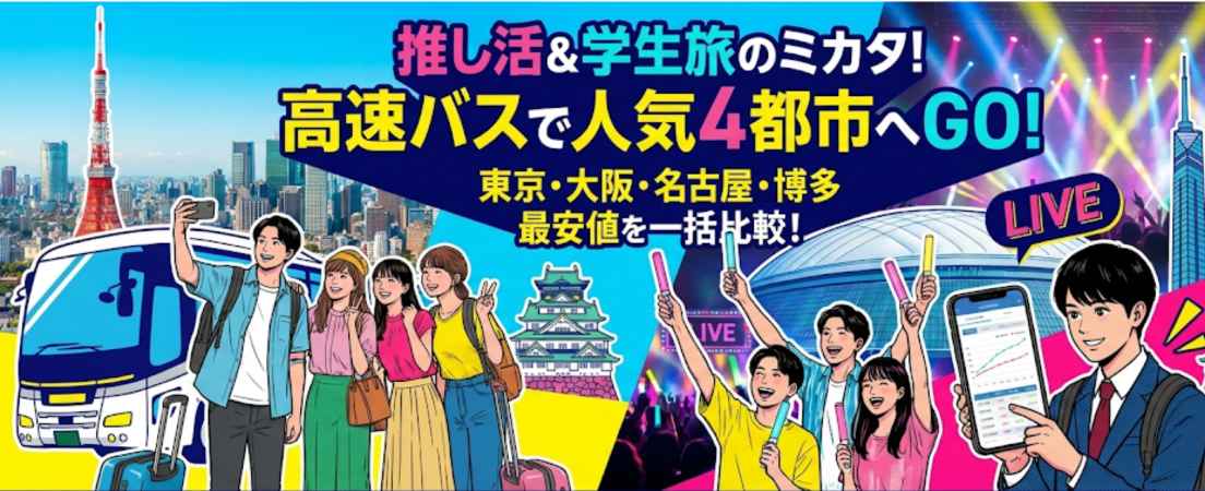 人気の4都市高速バス比較