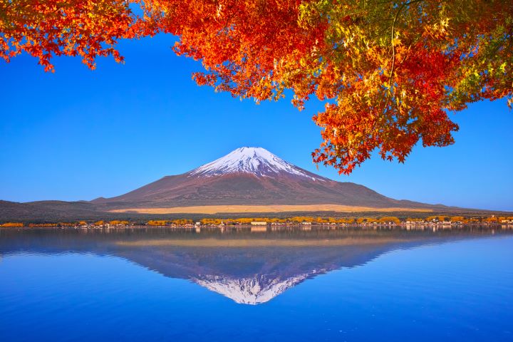 富士山と紅葉の風景